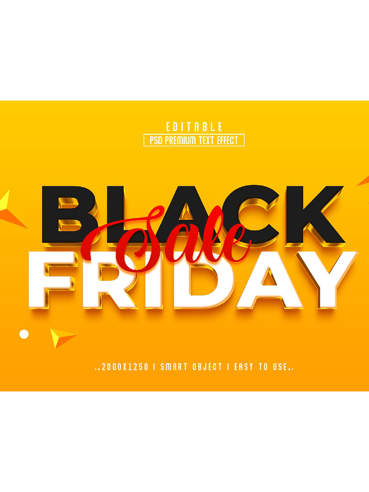 Black friday sale banner with a yellow background.