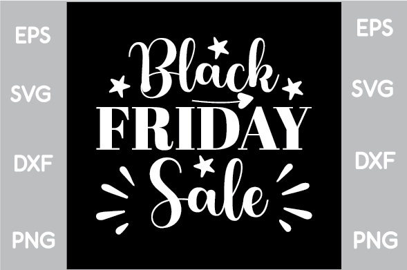 Black friday sale sign with stars on it.