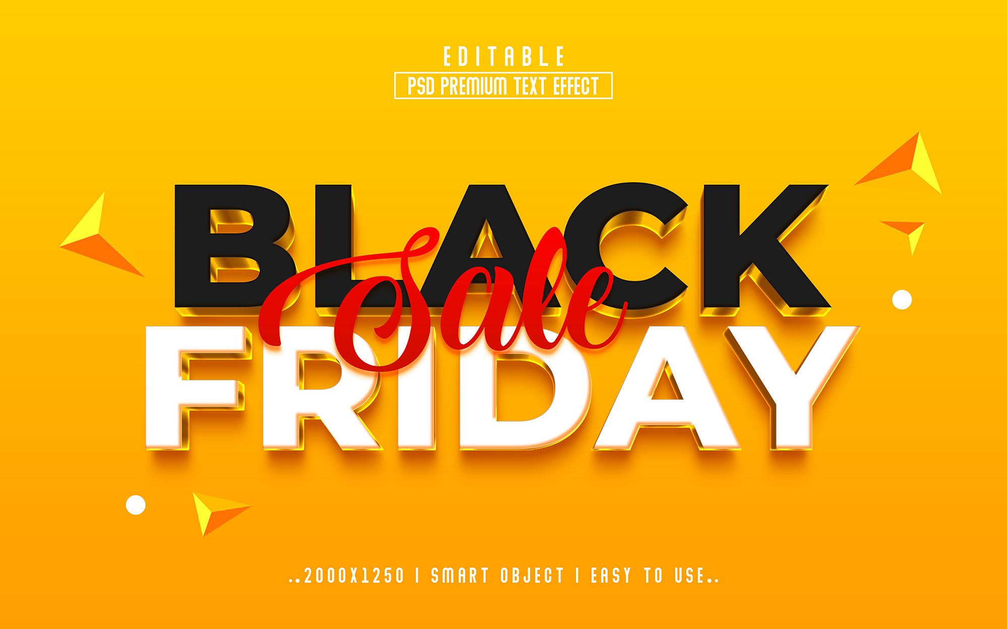 Black friday poster with a yellow background.