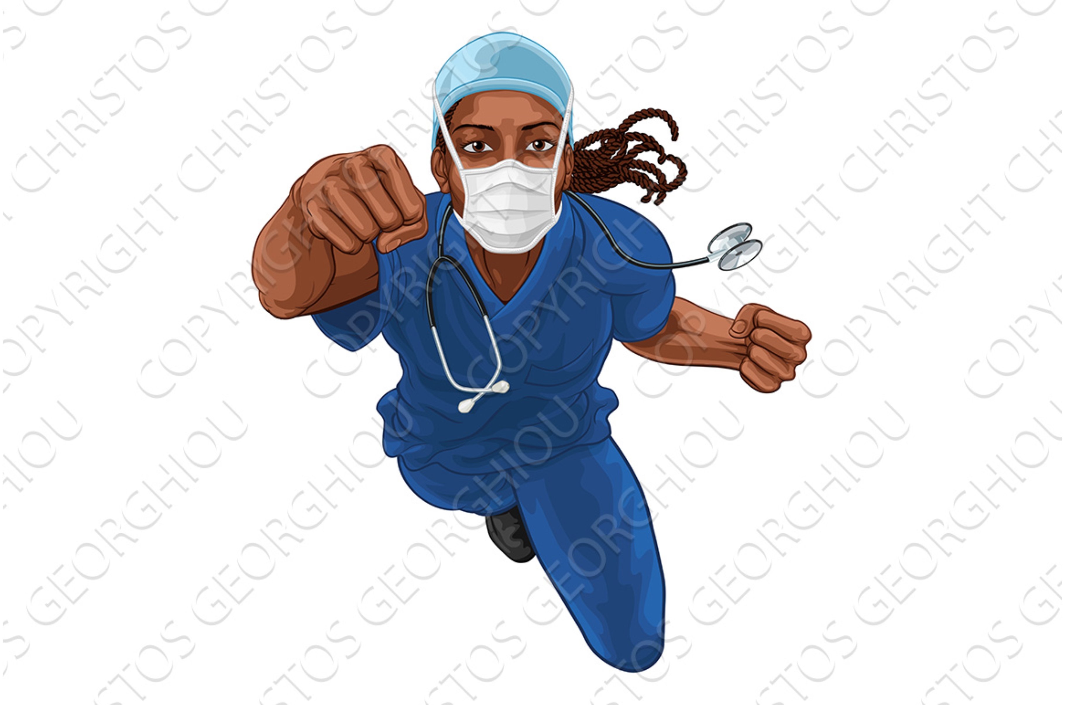 Super Hero Black Woman Doctor Nurse cover image.