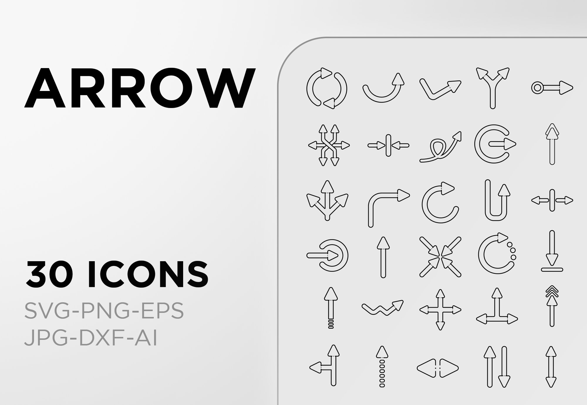 black outline arrow icon pack app vector graphic icons set 28329 760