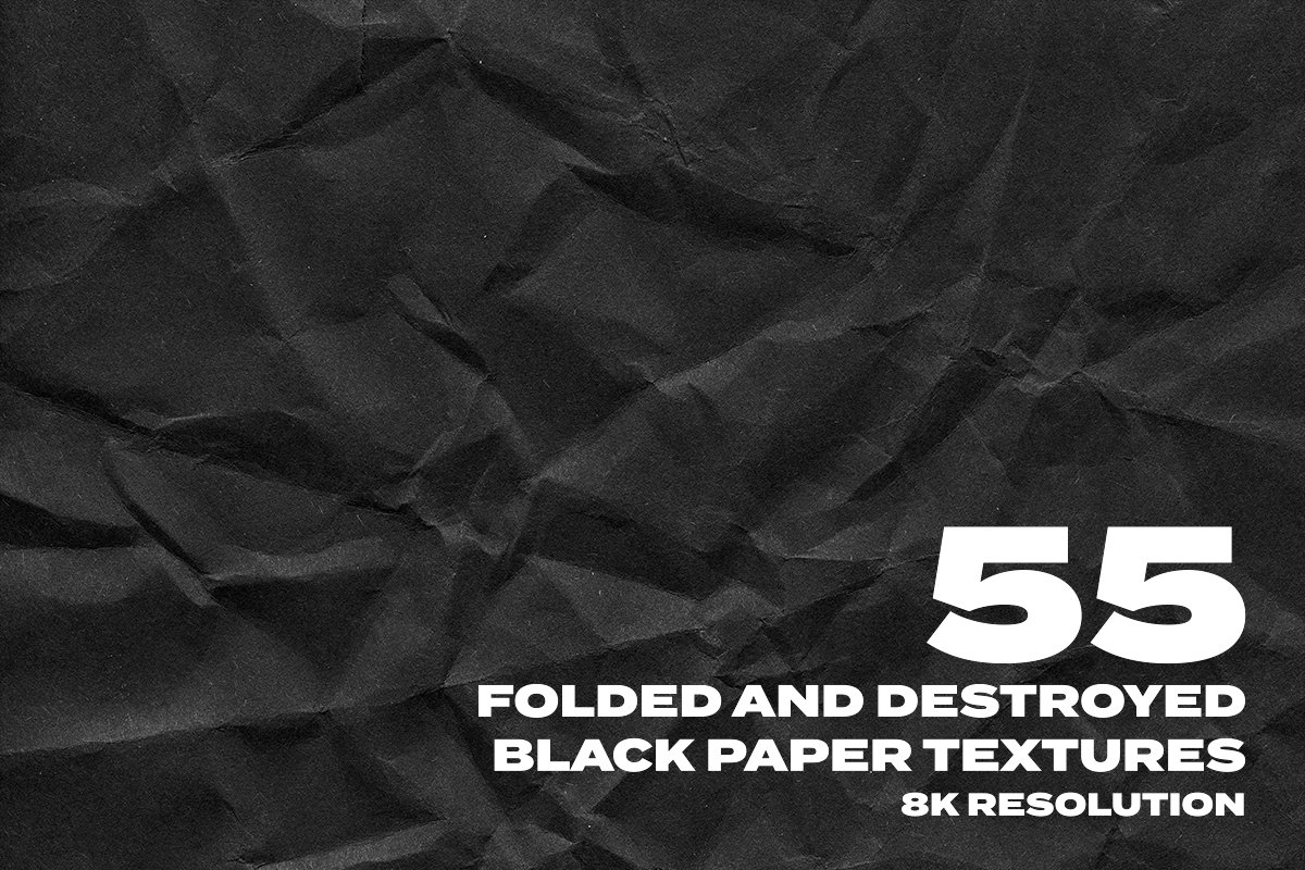 8K Destroyed Black Paper Textures cover image.