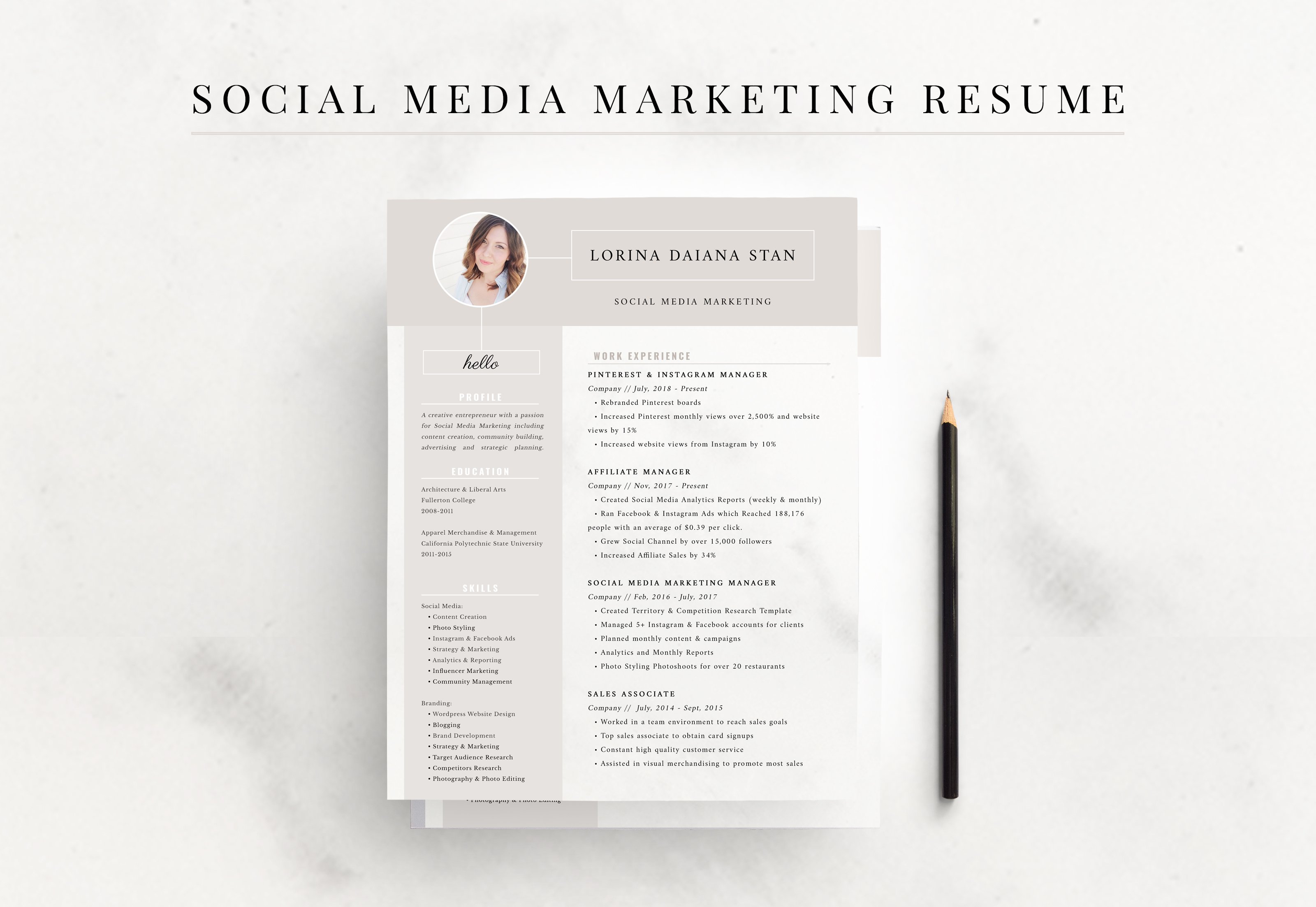 Resume: Social Media Marketing preview image.