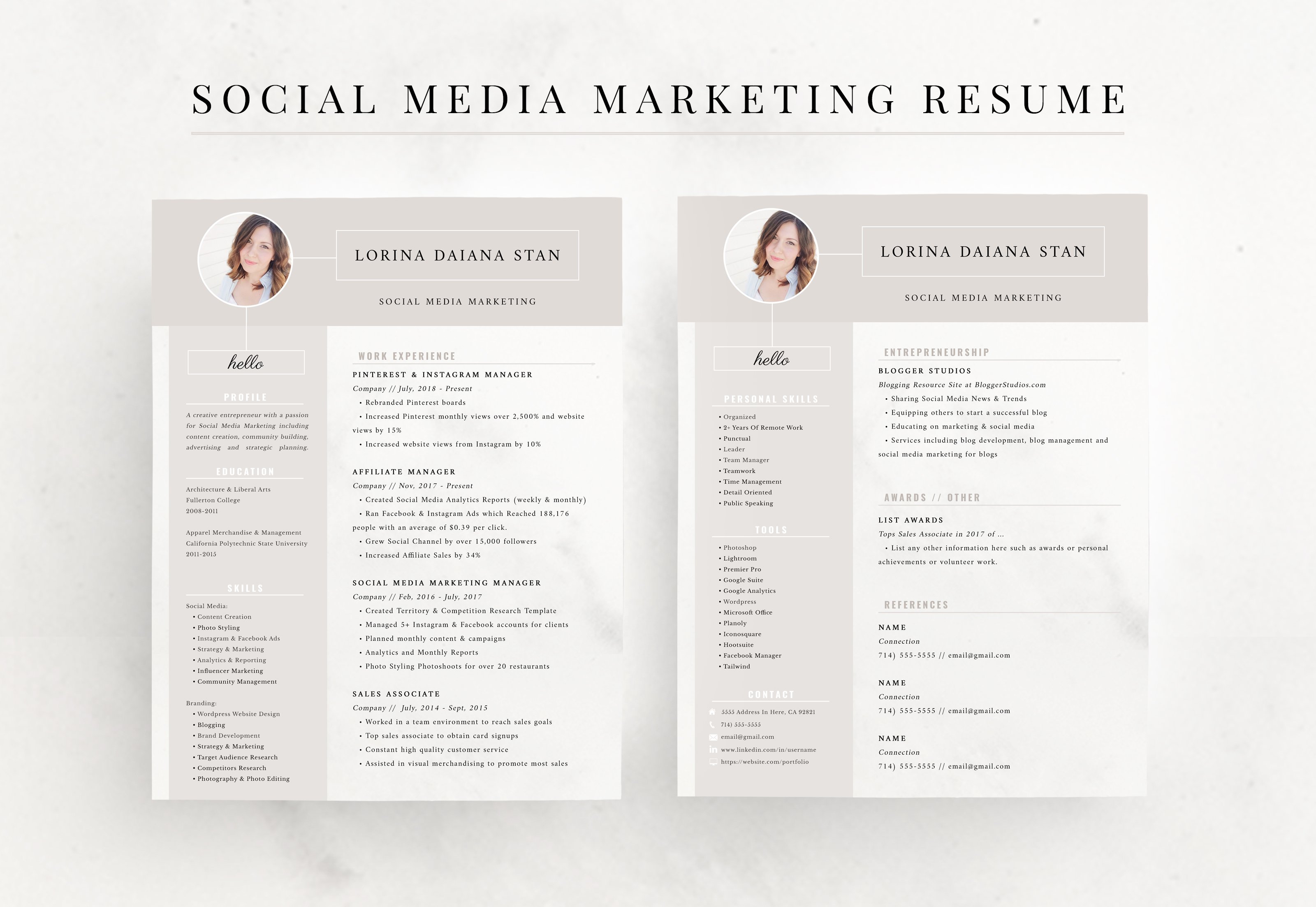 blogger studios resume marketing both pages 506