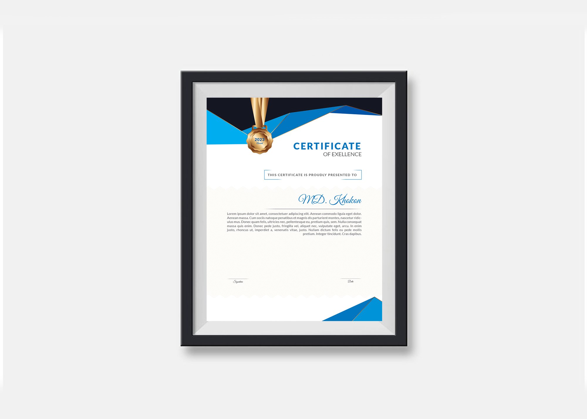 Luxury Design Certificate Template preview image.