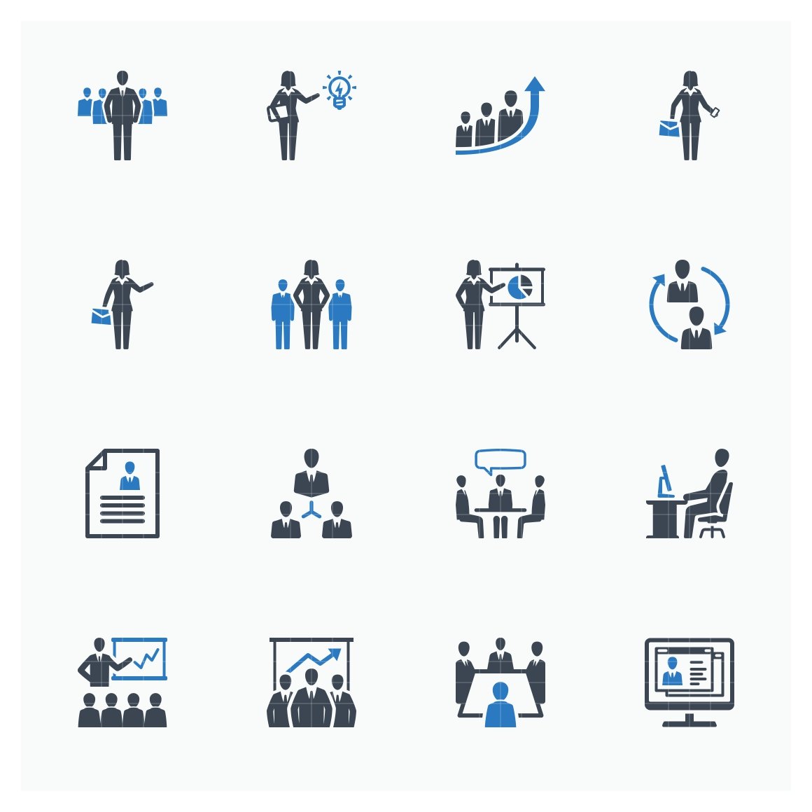 Business Management Icons 1 | Blue preview image.
