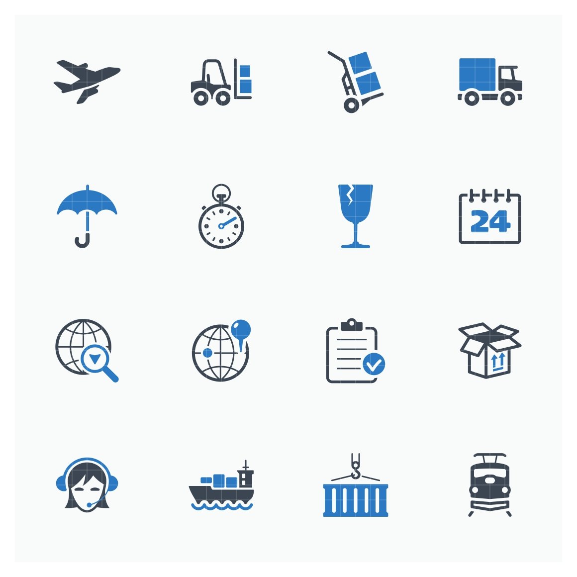 Logistics Icons - Blue Series preview image.