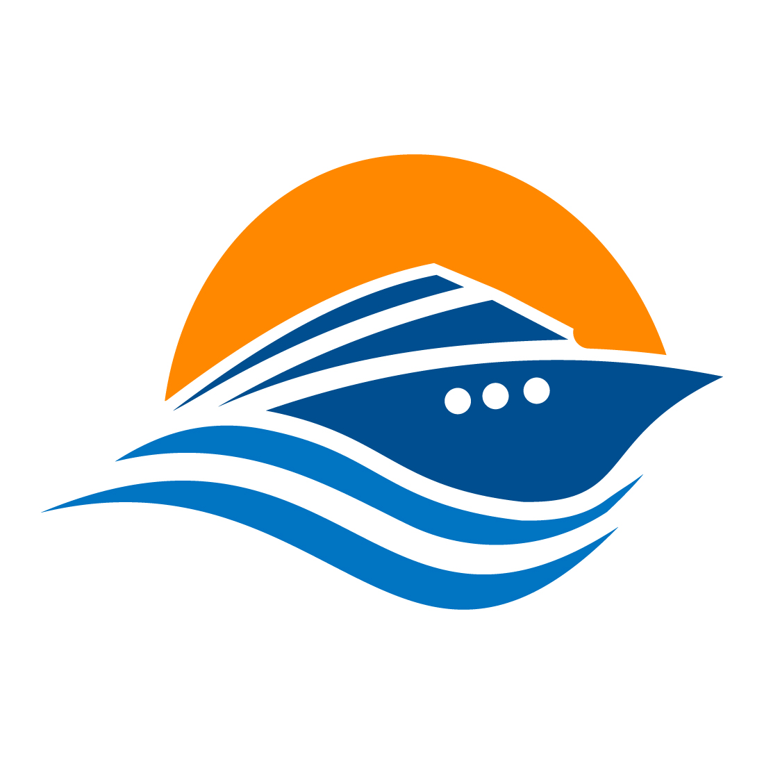 Creative Boat logo design, Vector design template preview image.