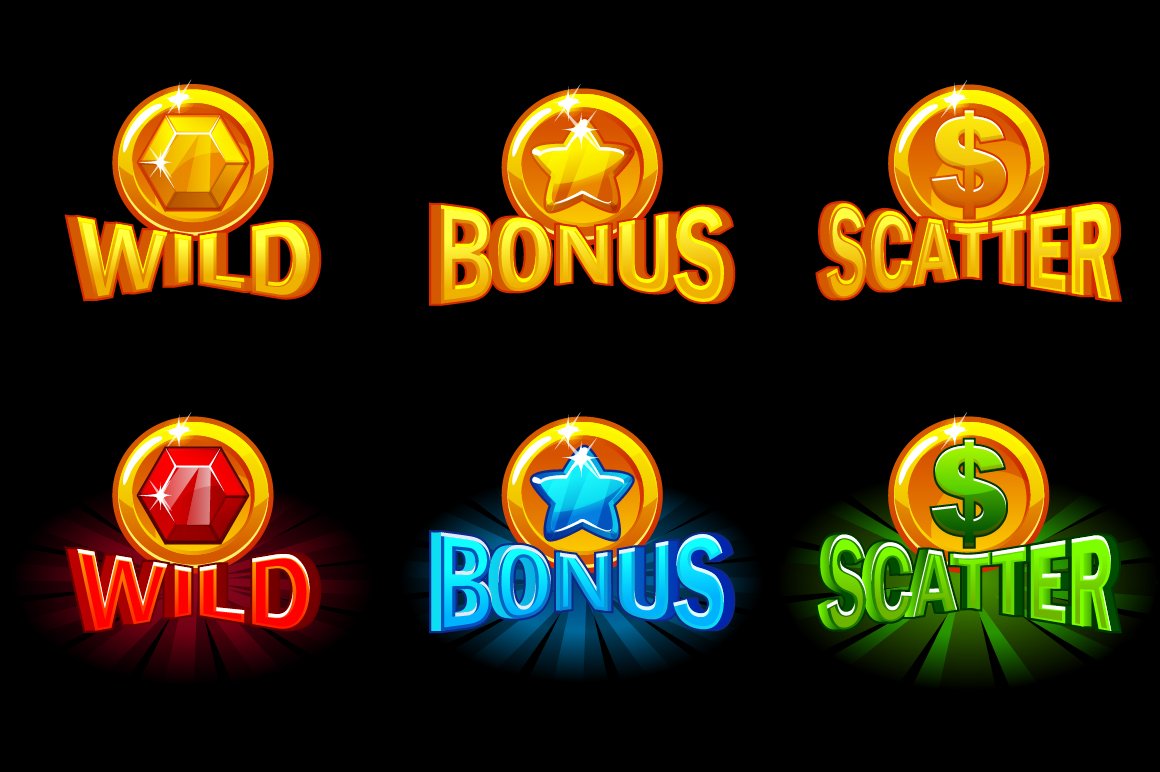 Set gaming icons for slot machines preview image.
