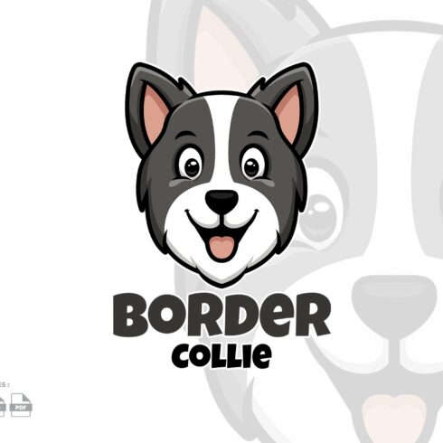 Border Collie Dog Cartoon Logo cover image.