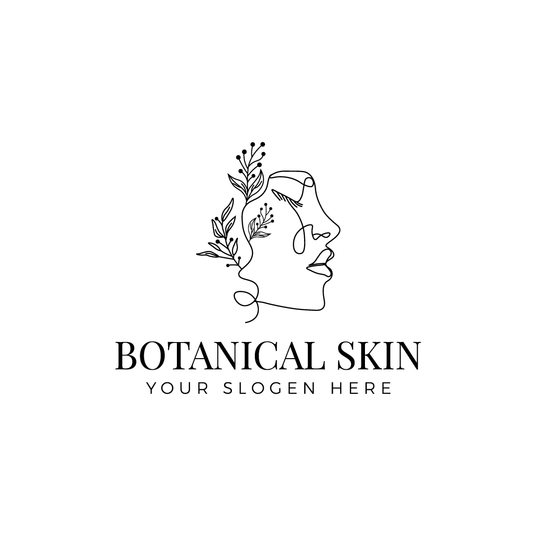 Botanical logo minimalism template Royalty Free Vector Image