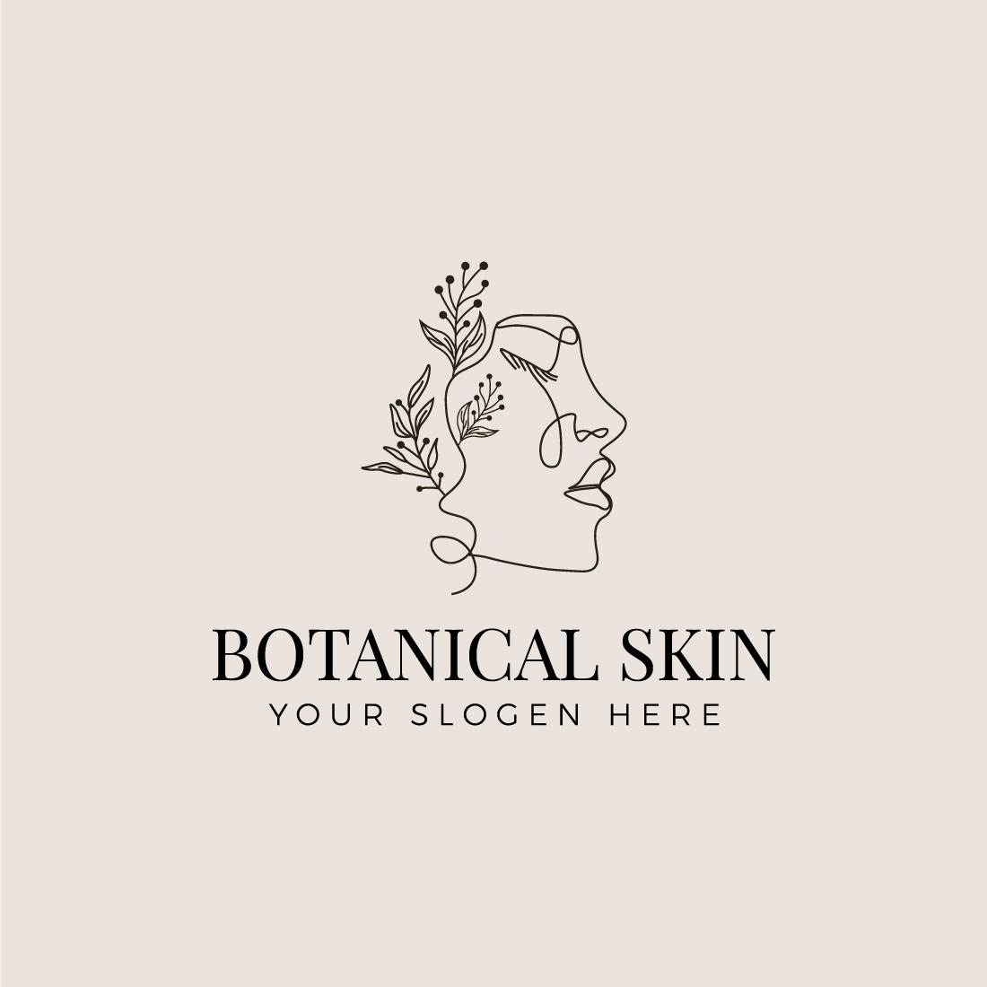 Botanical skin care logo | Hand drawn Line art logo cover image.