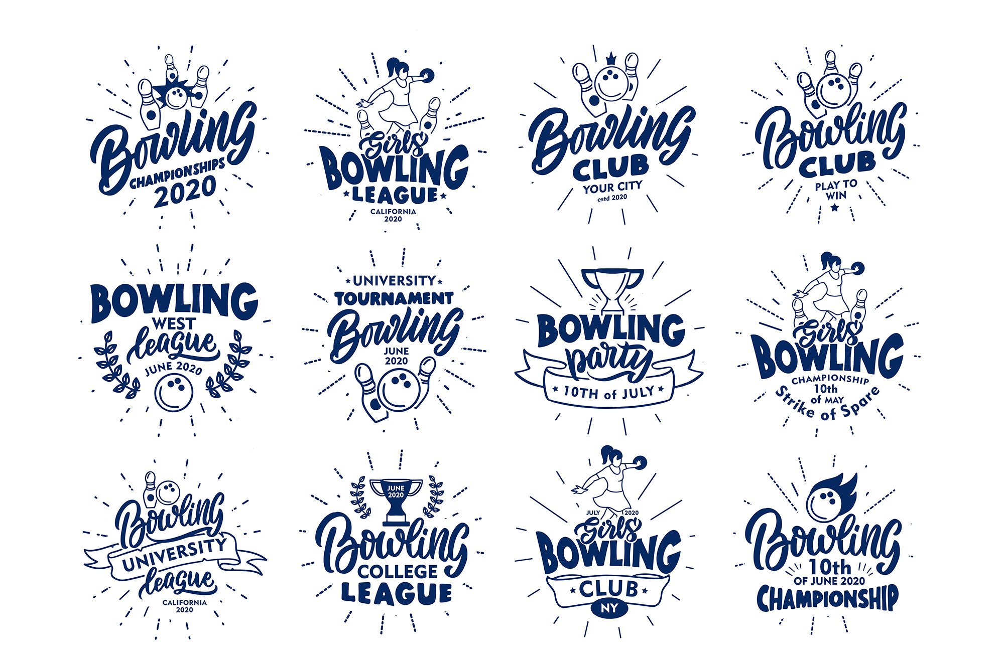 Set of logo Bowling preview image.