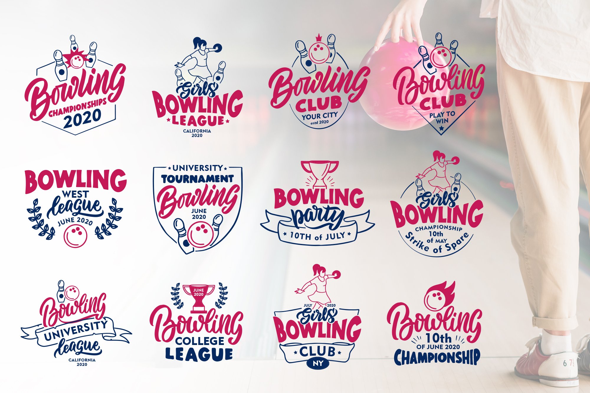 Set of logo Bowling cover image.