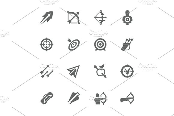 Simple Bows and arrows icons cover image.