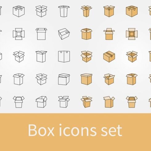 Box icons set cover image.