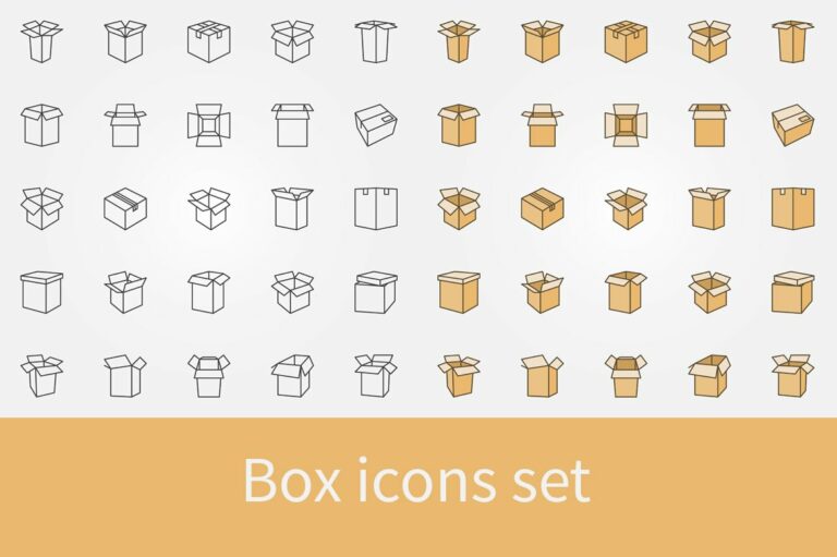 Box icons set – MasterBundles