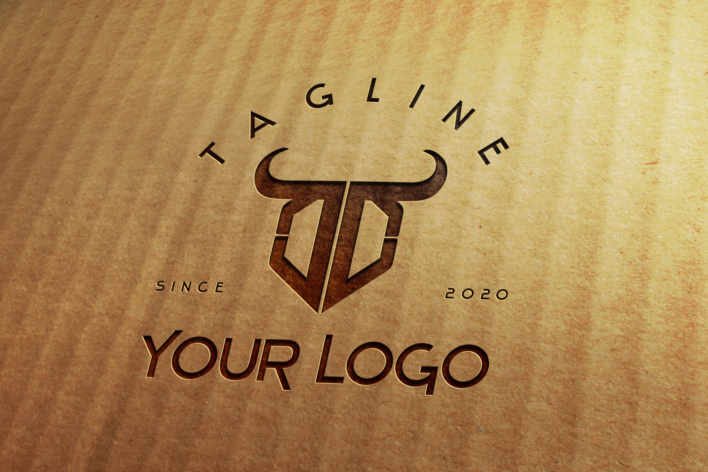 box texture realistic logo mockup 351