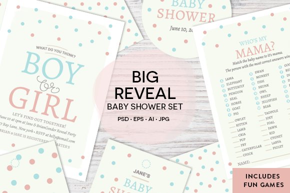 Boy or Girl Baby Shower Set cover image.