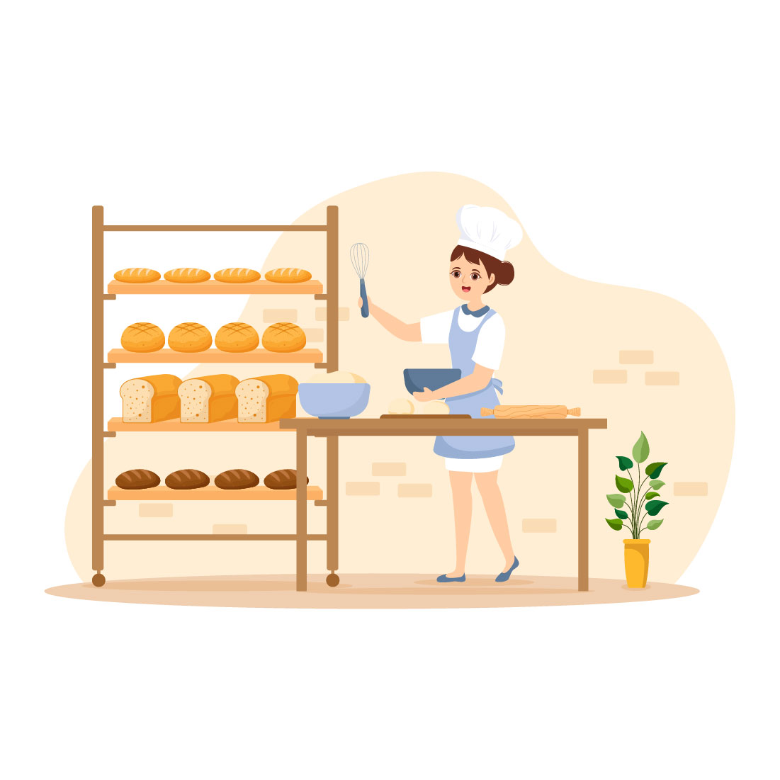 12 Bread Mill Vector Illustration preview image.