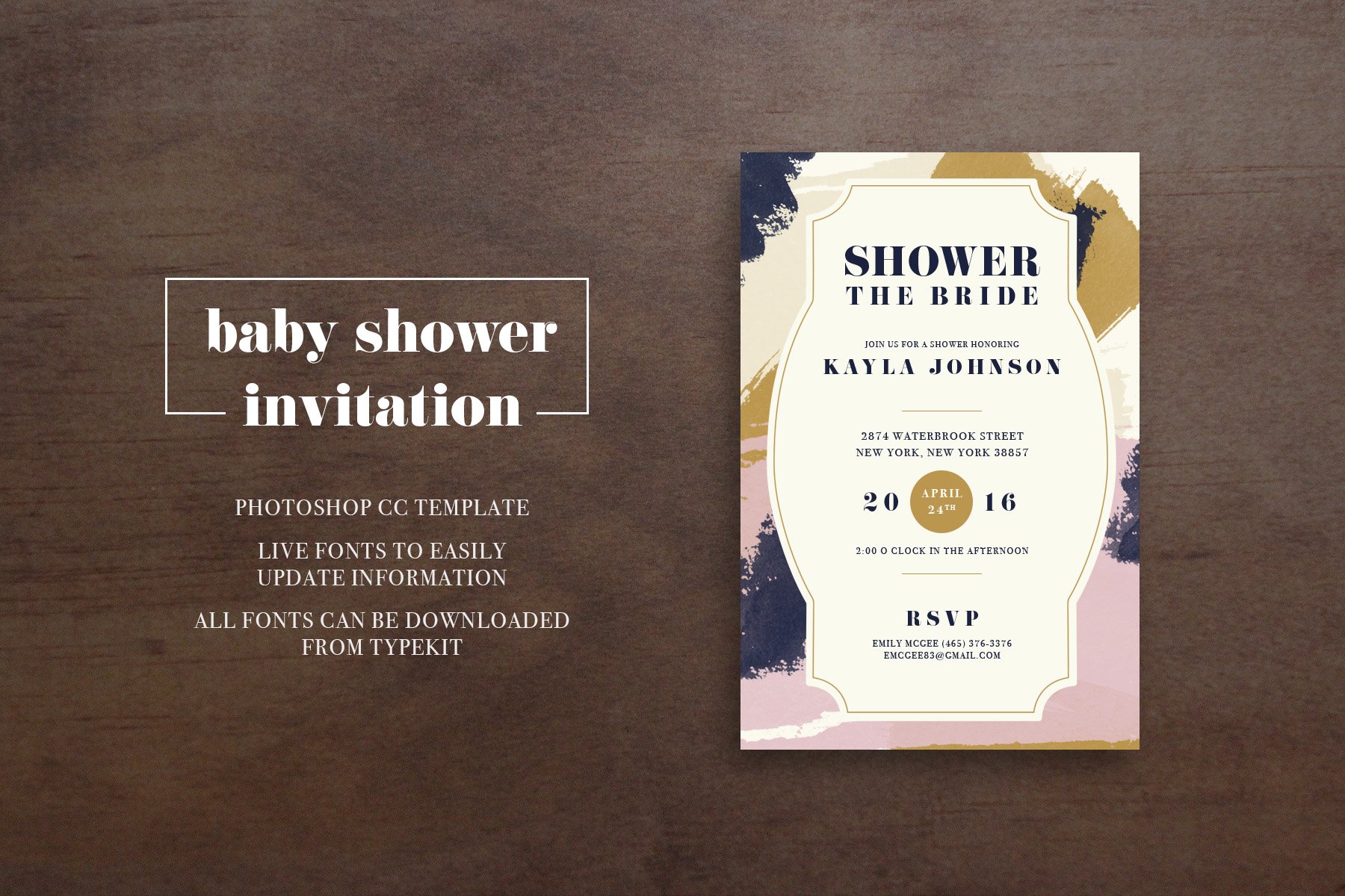 Abstract Bridal Shower Invitation preview image.