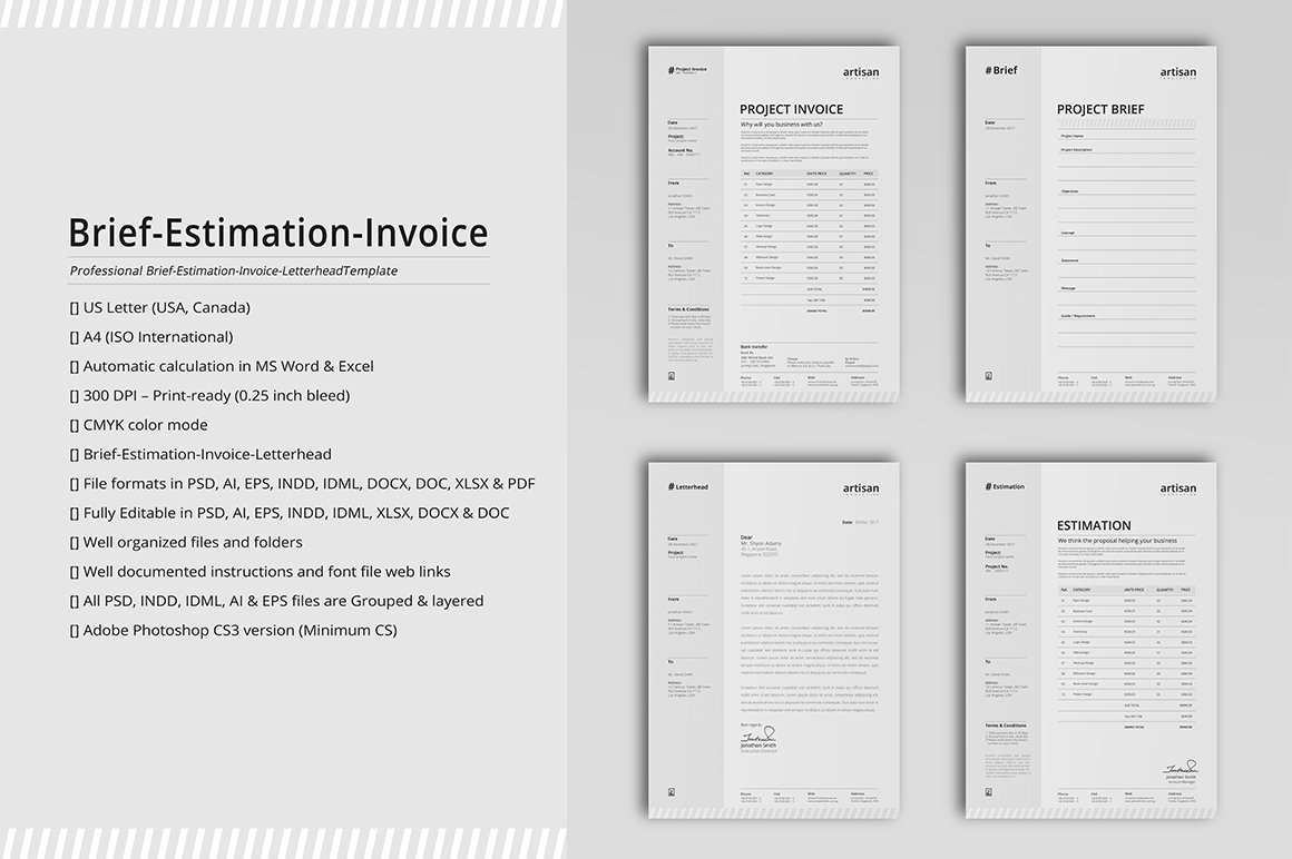 Brief-Estimation-Invoice-Letterhead cover image.