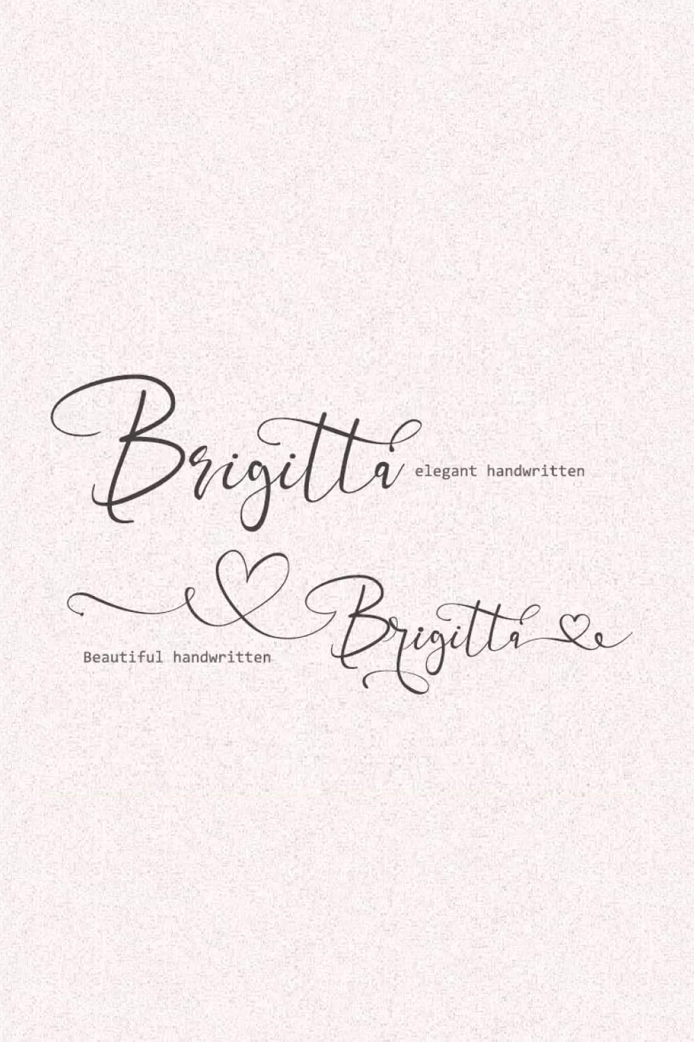 Brigitta Sharpie Font name in black on a pink background.