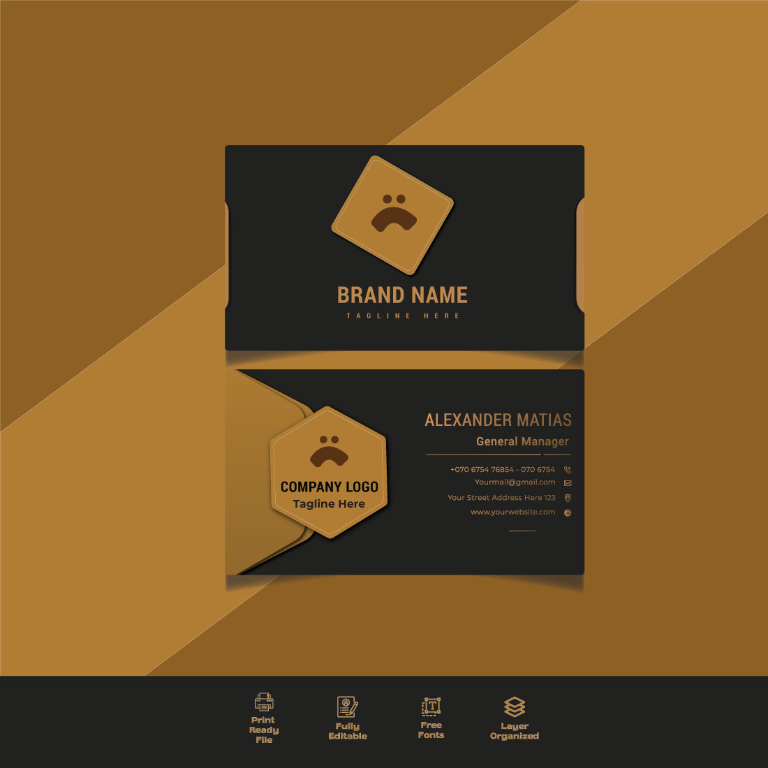 Corporate Business Card Template Design cover image.