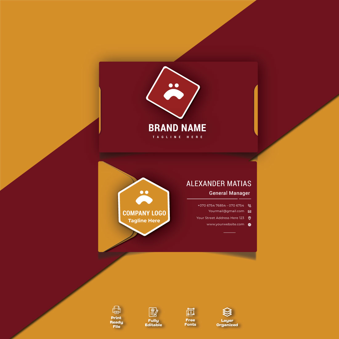 Corporate Business Card Template Design cover image.