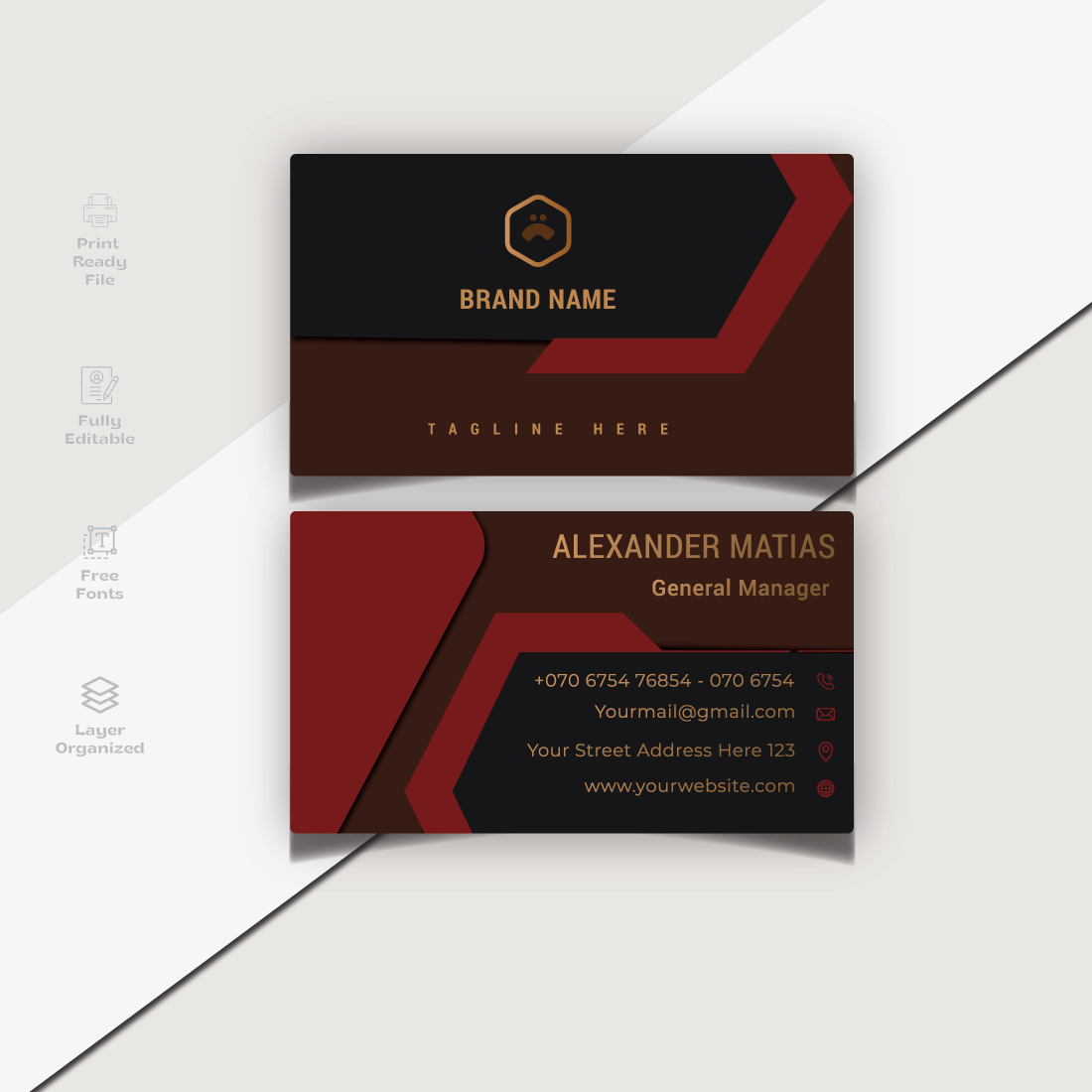 Corporate Business Card Template Design cover image.