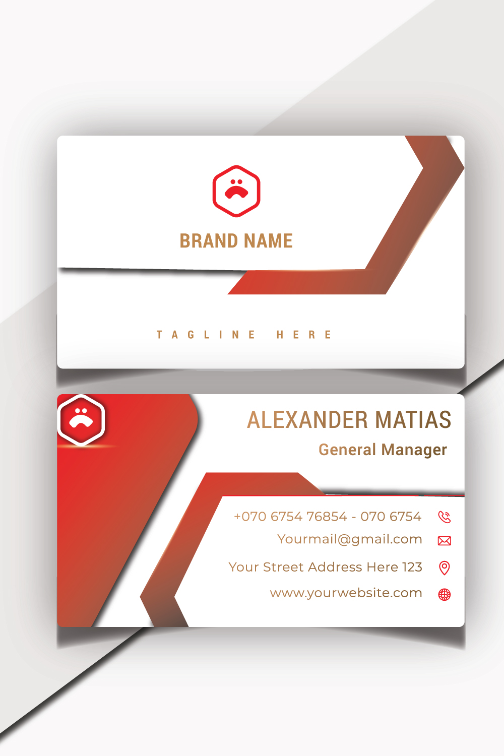 Corporate Business Card Template Design pinterest preview image.