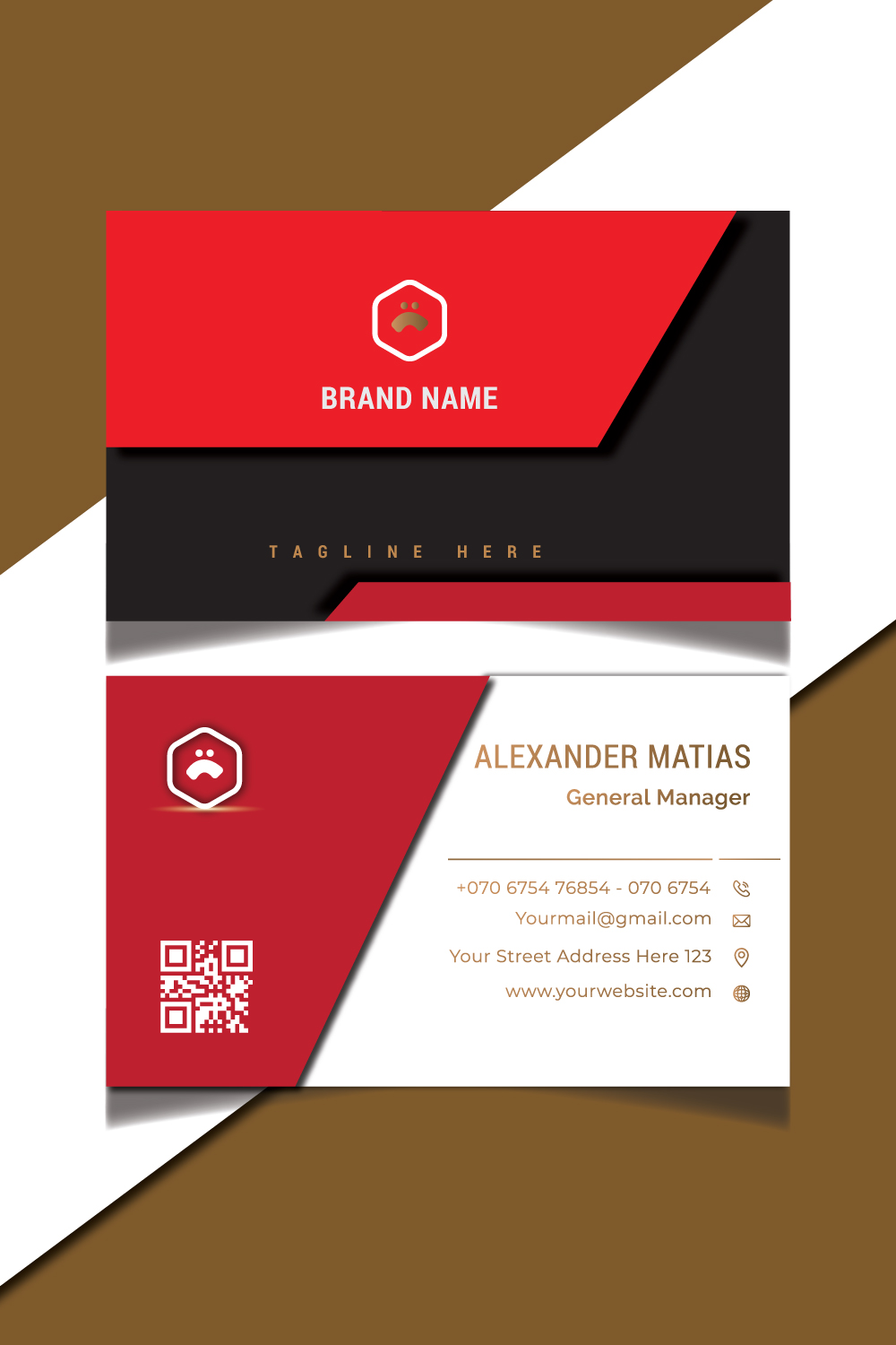 Modern Creative and Clean Business Card Template pinterest preview image.