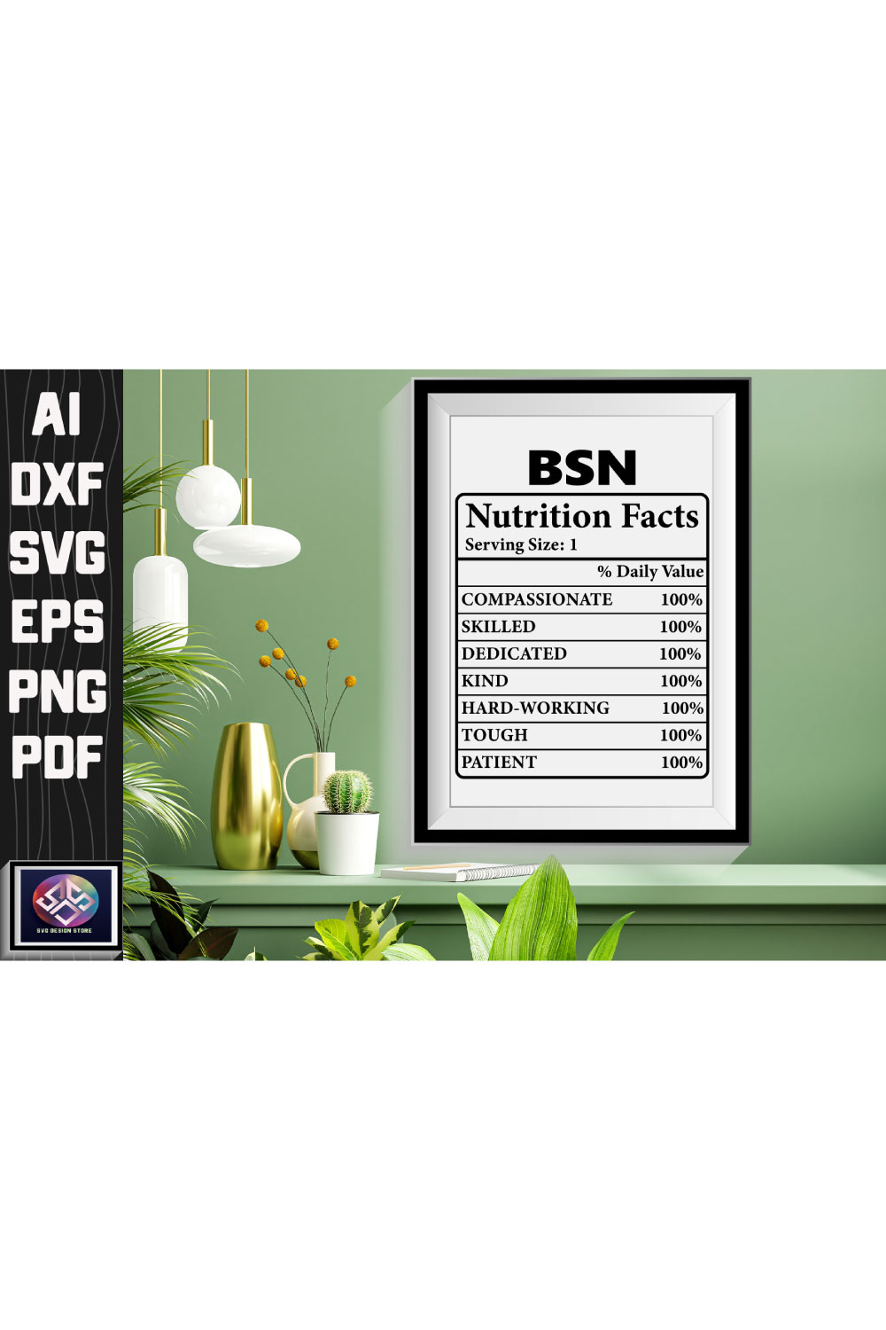 Poster of a nutrition fact hangs on a wall.