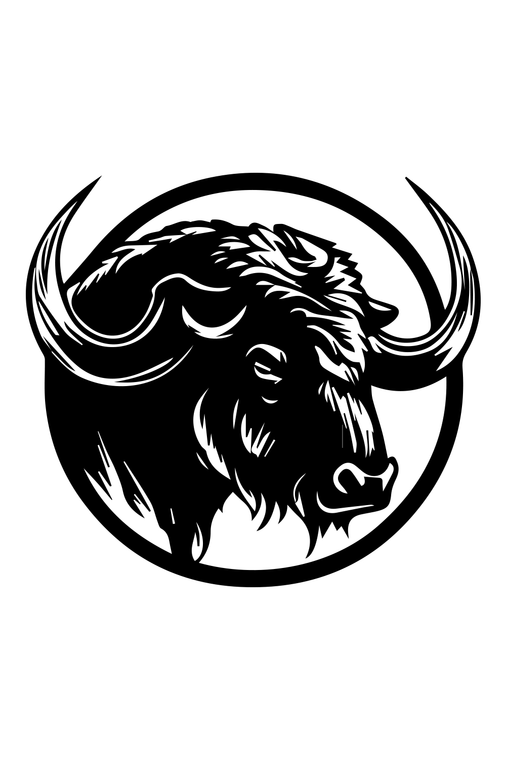 Buffalo outline logo horns circle pinterest preview image.