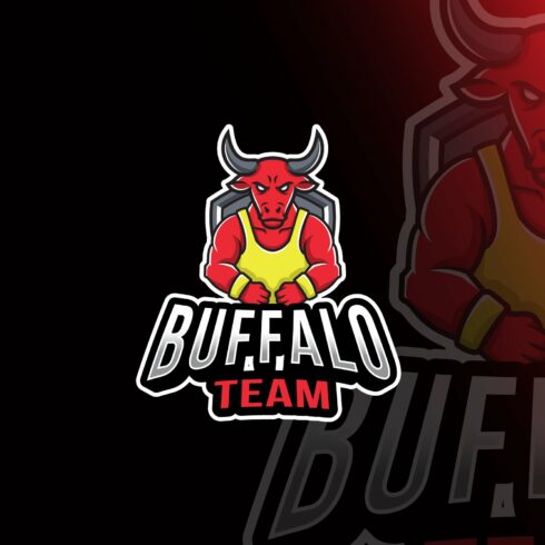 Buffalo Team Esport Logo Template cover image.