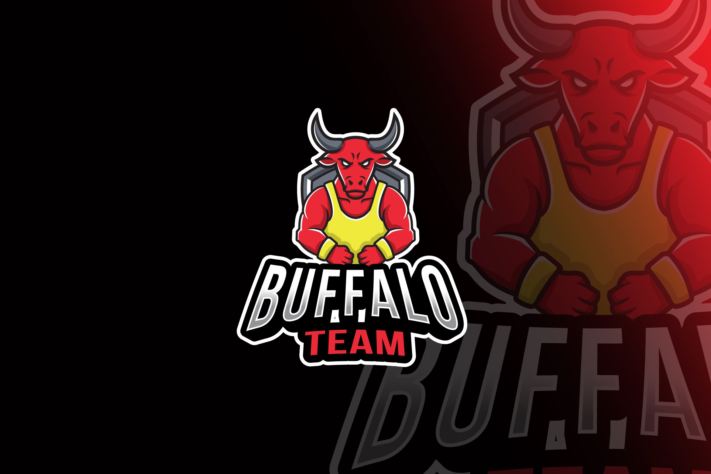 Buffalo Team Esport Logo Template cover image.