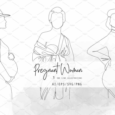 Pregnant Woman One Line Art cover image.