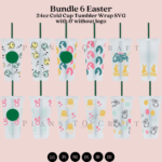 Bundle 6 Easter 24oz Cold Cup Tumbler Wrap