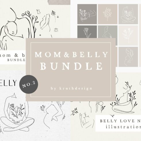 BIG BUNDLE / mom & baby vector & png cover image.