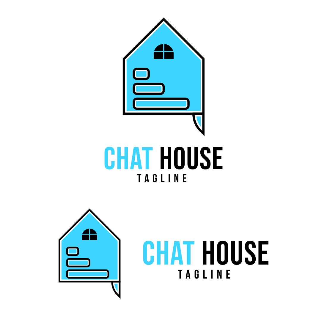 Chat House Logo Template preview image.