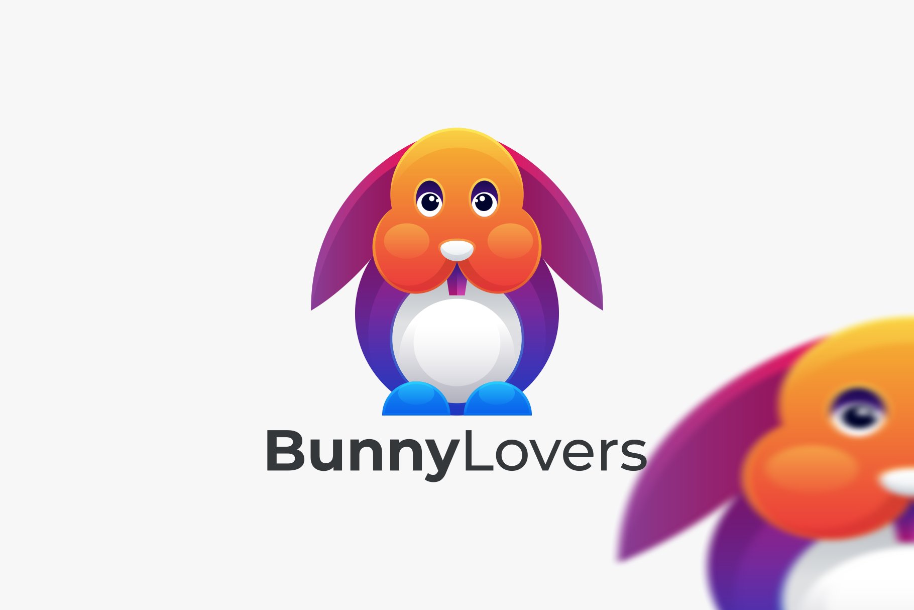 Bunny Lovers Gradient Color Logo cover image.