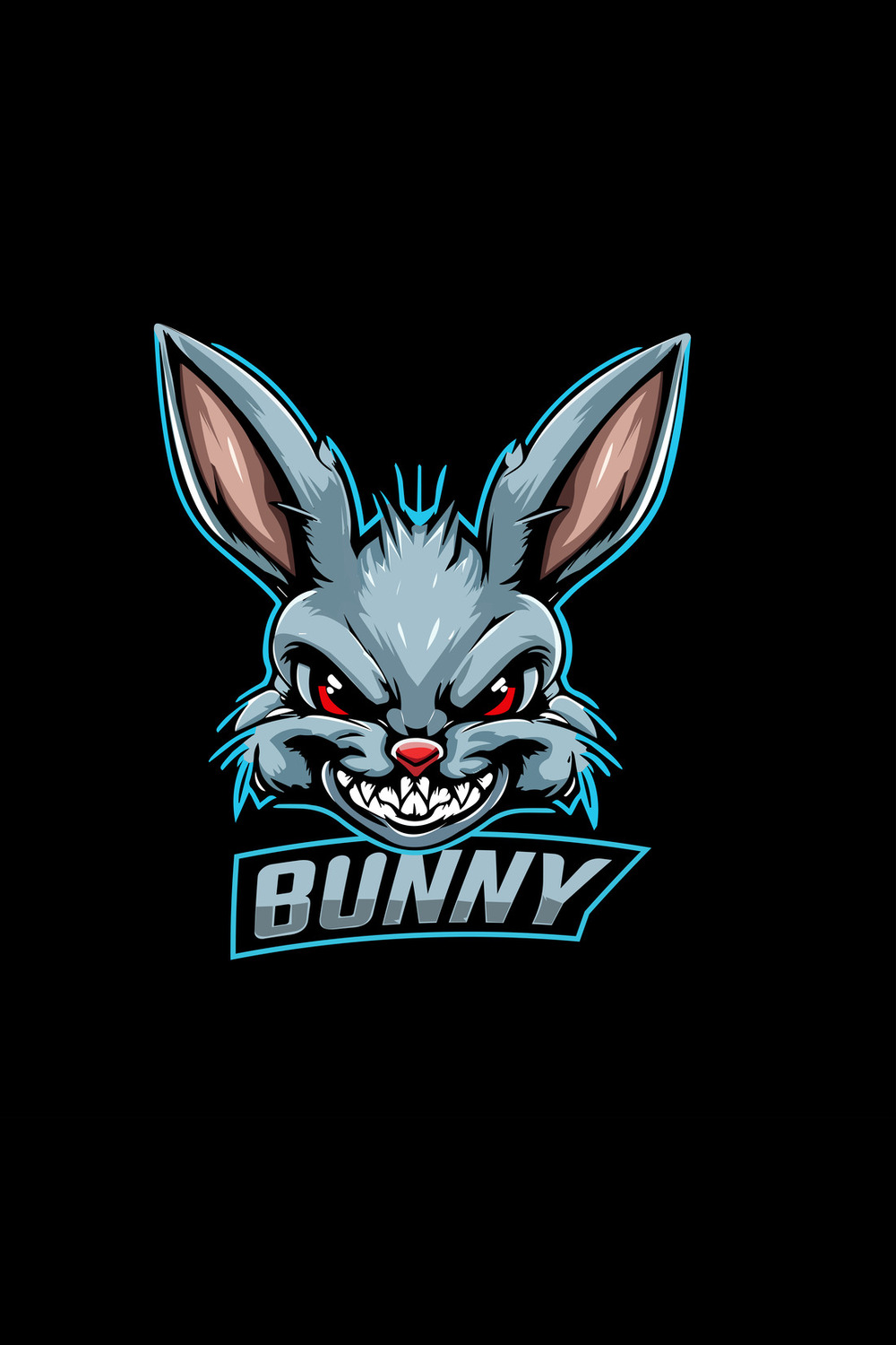 Bunny Logo Design pinterest preview image.