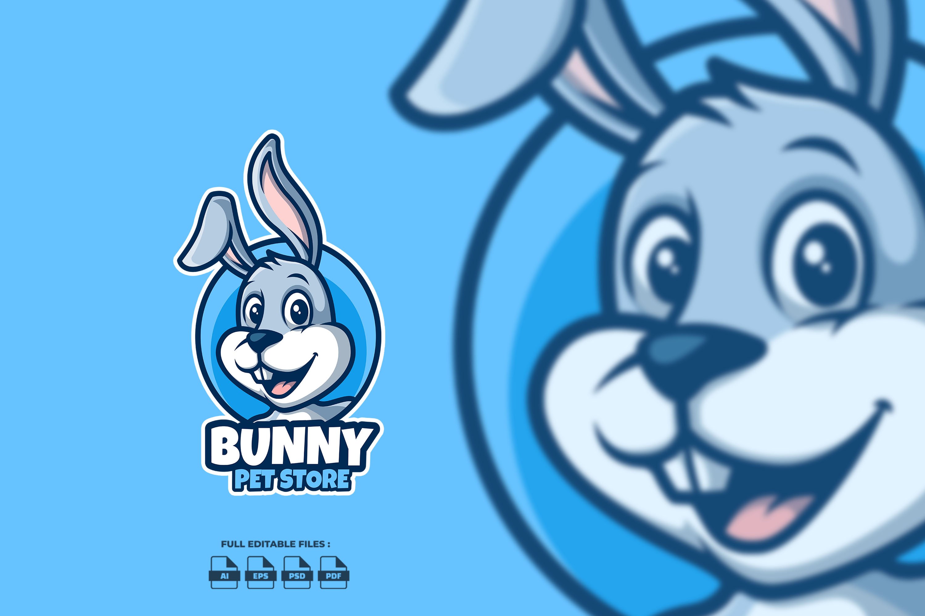 Bunny Pet Store Cartoon Logo cover image.