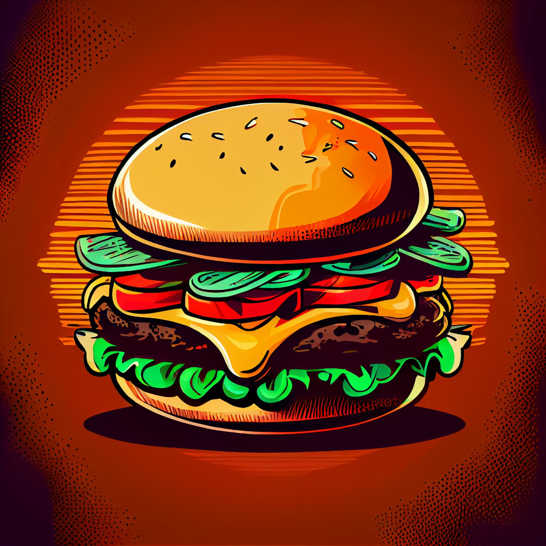 Cartoon Comic Style Food Midjourney Prompt preview image.