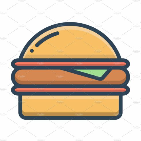 Burger hamburger icon cover image.