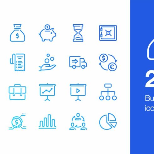 20 Business and Finance icons cover image.