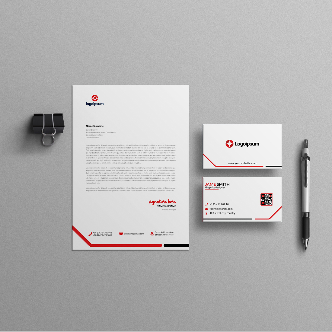 Modern, Minimal, and Professional Business Card And Letterhead Template Design cover image.