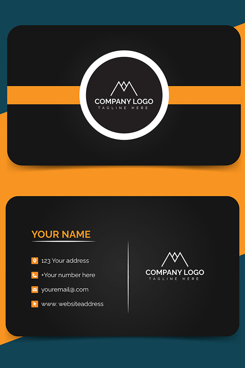 Corporate Business card template pinterest preview image.