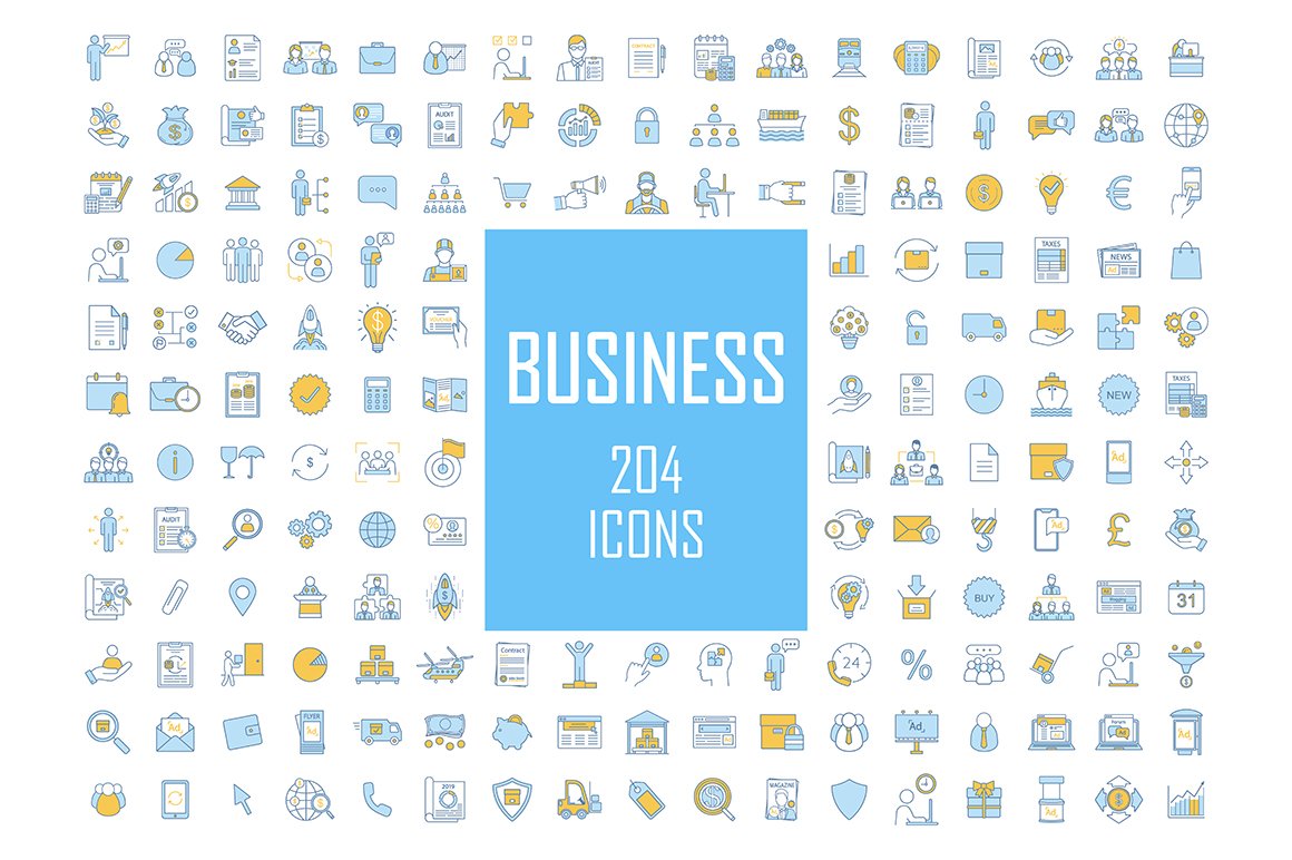 Business industry development icons cover image.