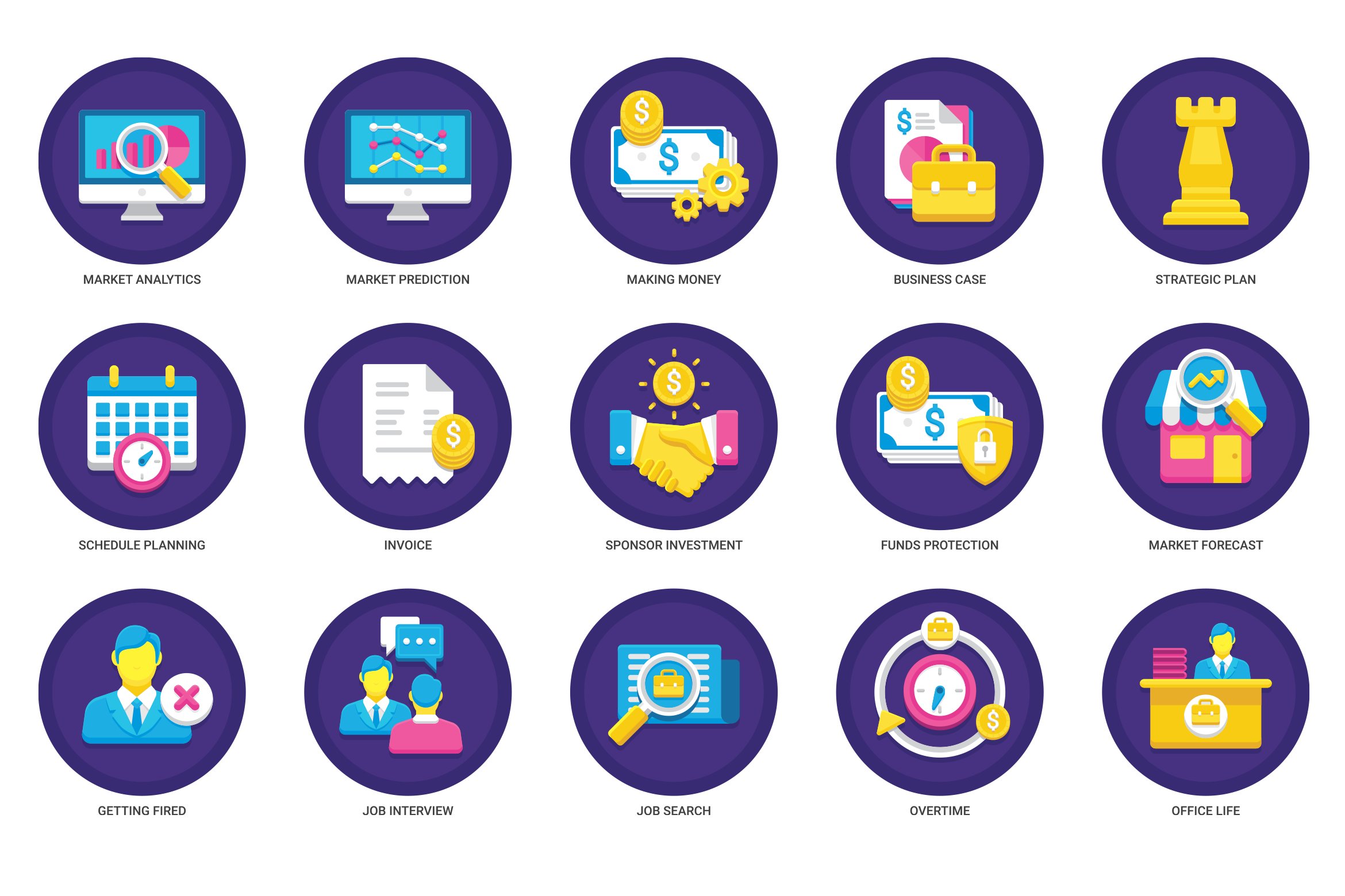 business flat icons cm 28529 881